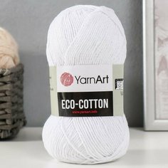 Пряжа "Eco-Cotton" 80% хлопок 20% полиэстер 220м/100гр (760 ультрабелый) Yarn Art