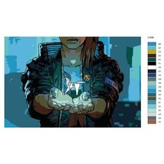 Картина по номерам V-256 "Киберпанк Cyberpunk 2077. Valerie (V) (женская ипостась)", 50x70 см Brushes Paints