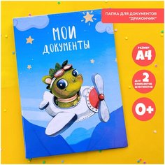 Папка для документов ребенка А4 "Дракончик", детская папка-органайзер для хранения документов с вкладышами / Мои первые документы BAMBINIC