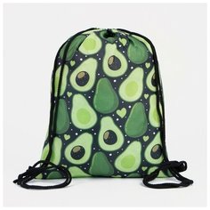 Мешок для обуви на шнурке, цвет чёрный/зелёный Без бренда