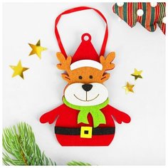 Набор для творчества - создай ёлочное украшение из фетра "Новогодний олень в шарфике" Gold Seller