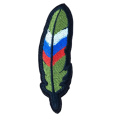 Нашивка ( шеврон патч ) тактическая Перо ( триколор ) вышитая на липучке 10х3 черная нет бренда