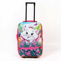 Чемодан малый Кошка Мэри 32*23*42 см, отд на молнии, н/карман, розовый Disney