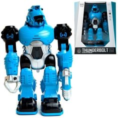 Робот Junfa "Thunderbolt", (синий), свет, звук, 24*12*30 см (606)