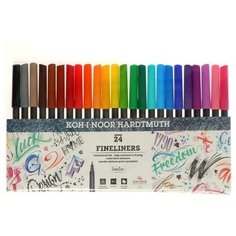 Koh-I-Noor Набор ручек капиллярных 24 цвета, 0,3 мм Koh-I-Noor FINELINERS 7021, пластмассовая упаковка