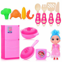 Набор посуды RM218A-6 "Хозяюшка-1" с куклой, в пакете КНР