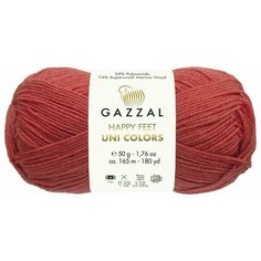 Пряжа Gazzal Happy feet Uni Colors темный коралл (3572), 75%мериносовая шерсть/25%полиамид, 165м, 50г, 5шт