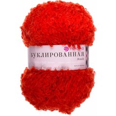 Пряжа Пехорка Буклированная красный мак(088), 30%мохер/20%шерсть/50%акрил, 220м, 200г, 2шт