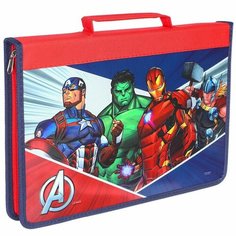 Папка для труда А4, на молнии, с эффектом металлика, Мстители Marvel