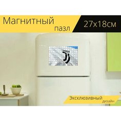 Магнитный пазл "Футбольный, международный, италия" на холодильник 27 x 18 см. Lots Prints