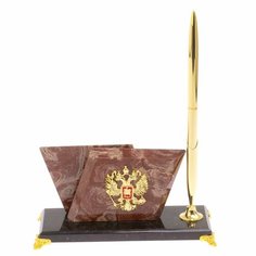 Визитница настольная "Мини 2" из лемезита на ножках 126242 Уральский сувенир
