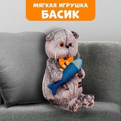 Басик и Ко Мягкая игрушка «Басик с джинсовой рыбкой», 22 см