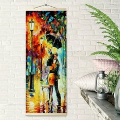 Картина по номерам 35х90 цветной холст Панно. Поцелуй Molly