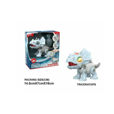 Конструктор детский винтовой "Динозавр Трицератопс", с отверткой , свет, звук, RS019H Китай