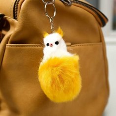 Пушистик на кольце h=5 см "Рыжая кошечка" микс Noname