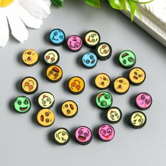 Бусины для творчества PVC "Весёлый смайлик" набор 25 шт 0,5х0,9х0,9 см Россия