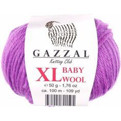 Пряжа Gazzal Baby Wool XL темная сирень (815), 40%шерсть мериноса/20%кашемирПА/40%акрил, 100м, 50г, 5шт