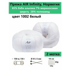 Пряжа для вязания Infinity AIR 1002, 2 мотка