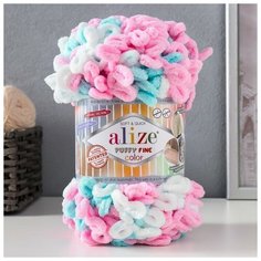 Пряжа "Puffy Fine Color" 100% микрополиэстер 14,5м/100гр (6377), 1шт Alize