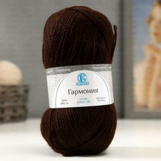 Пряжа "Гармония" 50% шерсть, 50% акрил 245м/100гр (063 шоколад) Камтекс