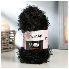 Пряжа "Samba" 100% полиэстер 150м/100гр (02 черный) Yarn Art