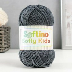 4шт, Пряжа 100% акрил "Softy Kids" 90м +-5м 50 гр цвет 63 маренго 5443651 Softino