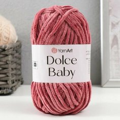 2шт, Пряжа "Dolce Baby" 100% микрополиэстер 85м/50 гр (751 сухая роза) Yarn Art