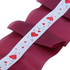 Лента "Волна", шёлк, 3 м, бордовая Noname