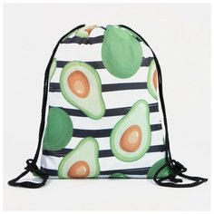 Мешок для обуви на шнурке, цвет белый/зелёный Нет бренда