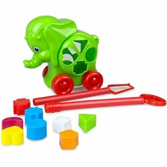 Каталка-сортер Green Plast Слоник с ручкой СлР001 Нет бренда