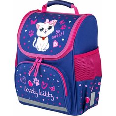 Ранец пифагор BASIC, 1 отделение, 3 кармана, эргономичная спинка, "Positive kitty", 35х28х18 см, 271369