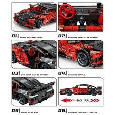 Конструктор спортивный автомобиль Chevrolet Corvette Technology Create 1:24 , 453 детали Leibao
