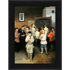 Плакат, постер на бумаге Устный счет в народной школе. Богданов Николай. Размер 21 на 30 см