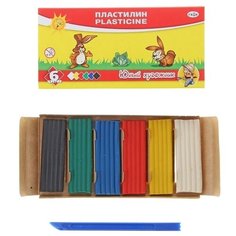 Пластилин 6 цветов 84 г, "Юный художник", со стеком Gamma