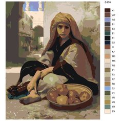 Картина по номерам Z-959 "Репродукция Вильяма Адольфа Бугро-Девушка с гранатами" 60x80 Brushes Paints