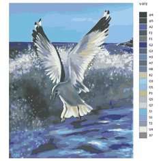Картина по номерам V-972 "Чайки в брызках морской волны", 40x50 см Brushes Paints