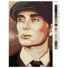 Картина по номерам V-223 "Сериал острые козырьки. Томми Шелби - Киллиан Мёрфи" 40х60 Brushes Paints