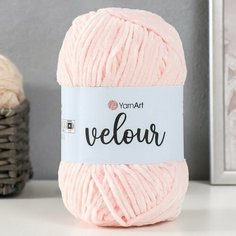 Пряжа YarnArt "Velour" 100% микрополиэстер 170 м|100г, 866 бледно-розовый - 1 шт