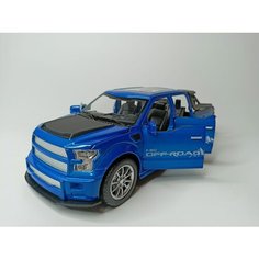 Коллекционная машинка игрушка металлическая пикап Форд Ф-350 Ford F-350 для мальчиков масштабная модель 1:24 синяя Alexplay