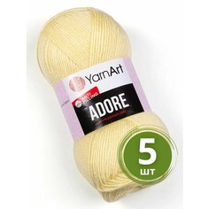 Пряжа YarnArt Adore (Адоре) - 5 мотков 356 бл. желтый, 100% акрил антипиллинг, 100 г 280 м