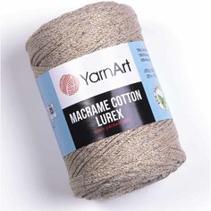 Пряжа YarnArt Macrame cotton lurex тёмно-бежевый (735), 75%хлопок/13%полиэстер/12%металлик, 205м, 250г, 1шт