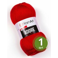 Пряжа YarnArt Adore (Адоре) - 1 моток 371 красный, 100% акрил антипиллинг, 100 г 280 м