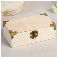 Шкатулка для росписи дерево "С уголками" 5,5х16х8,5 см