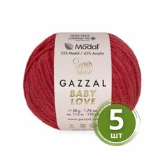 Пряжа Gazzal Baby Love (Беби Лав) - 5 мотков Цвет: 1604, Красное дерево 55% модал 45% акрил 50г 115м