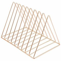 Лоток для бумаг сортер вертикальный MESHU "Rose Gold", металл, розовое золото