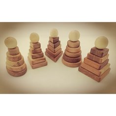 Набор вертикальных пирамид Монтессори для малышей/деревянные развивающие эко игрушки Нет бренда