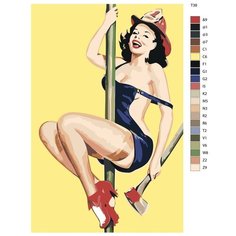 Картина по номерам Т 39 "Девушка пожарная", 70x110 см Brushes Paints