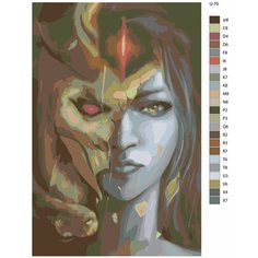 Картина по номерам U-70 "Игра Dota. Медуза", 70x110 см Brushes Paints