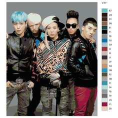 Картина по номерам V-77 "K-pop Big Bang. Участники группы" 80x100 Brushes Paints