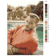 Картина по номерам W-93 "Турецкий актер Керем Бюрсин" 70x110 Brushes Paints